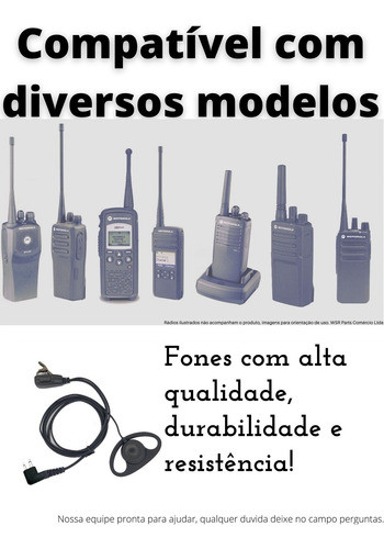 Fone D Ouvido Para Rádio Motorola Ep450 Dep450 Dtr620 Dtr720 1