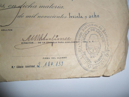 Antigua Papeleria Consejo Educacion 1938 Director Firma 1