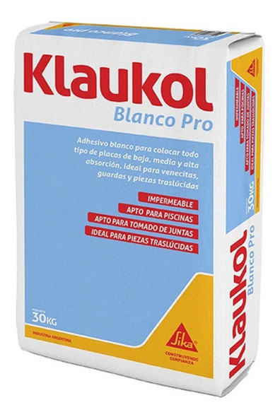Pegamento Adhesivo Blanco Klaukol Piscinas Venecitas X 30 Kg 0