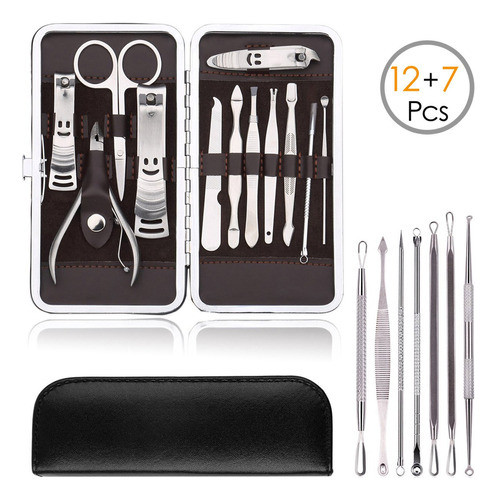 Nuevos 10pc Pedicura Manicura Uñas Set Clipper Limpiador Cut 1