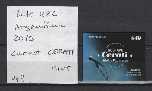 Lote482 Argentina Carnet Año 2015 Gustavo Cerati Mint 1