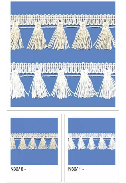 Fleco De Algodón 3,5 Cm X 10 Mts. Blanco O Crudo. 0 Fleco De Algodón 3,5 Cm X 10 Mts. Blanco O Crudo. 0