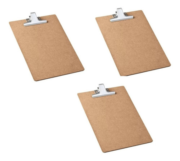 10 Pranchetas A4 / Oficio Mdf Com Prendedor De Metal Waleu 1