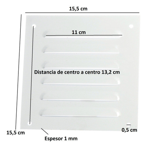 Reja Rejilla Ventilacion 15,5 Cm Esmaltada Con Agujero Vml 1