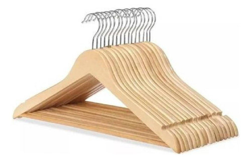 Pack De 5 Perchas De Madera Calidad Premium Super Oferta 0