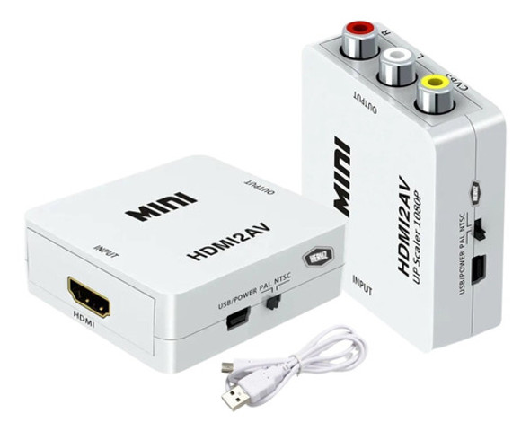 Conversor Entrada Hdmi Adaptador Para Avi Rca Tv 3 Saída 0