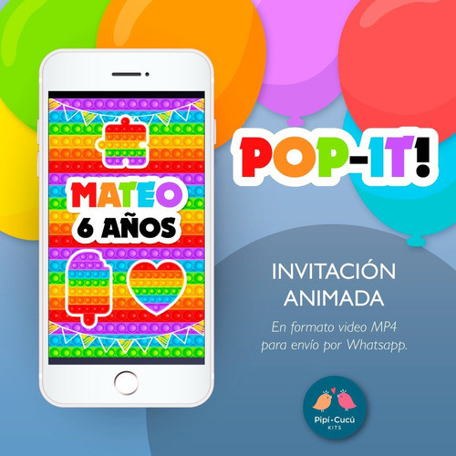 Video Invitación Animada - Pop It 0
