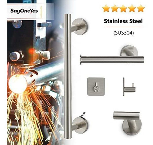 Juego De 5 Accesorios De Acero Inoxidable Para Baño 1