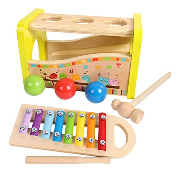 Towo Juego De Martillo Y Pelota De Madera Y Xilófono - Mazo 1