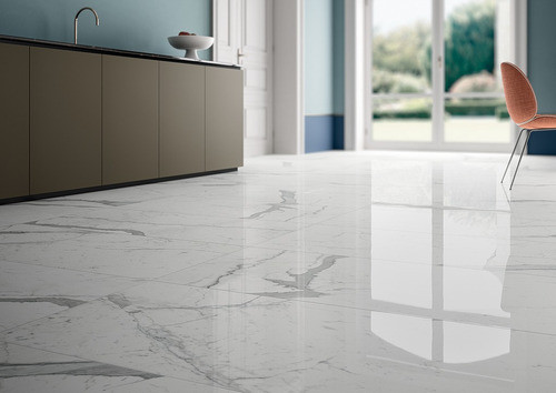 Semi Gres Revestimiento Blanco Marmolado Pulido 54x109 Ancha 1