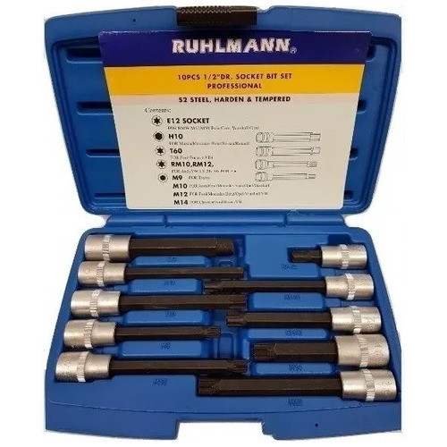 Juego 10 Tubos Torx Multiestrias Ribe Ruhlmann E-1/2 Tap Cil 0