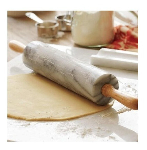 Palo De Amasar Silcook Marmol Giratorio Mango Y Soporte 46cm 1