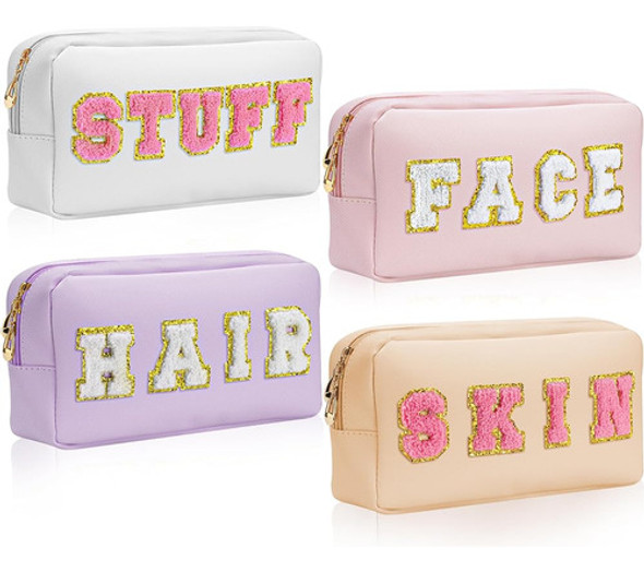 Paquete De 4 Bolsas Organizadoras De Cosméticos Preppy De Cu 0