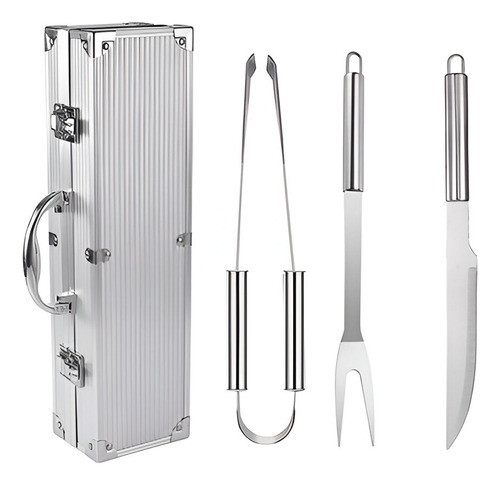 Set Parrillero 3 Piezas Para Barbacoa Con Valija Rigida 0