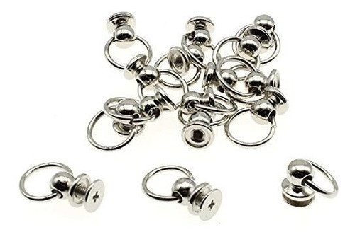 Remaches Para Cuero Con  Anillo/rosca 12u- 6.5x8mm Plateados 0