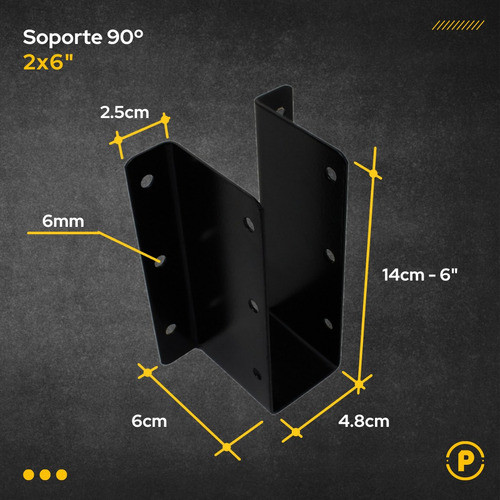 Soporte De Chapa Para Tirante De Madera 2x6 Vigas Techo X 10 1