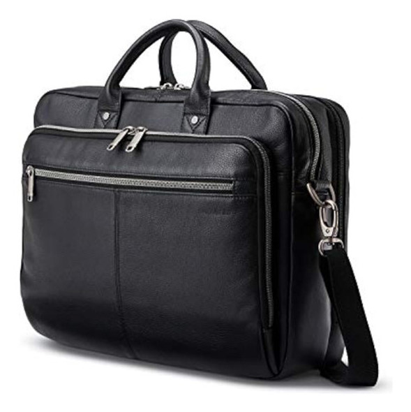 Maletín Samsonite Classic Leather Toploader, Negro, Talla Ún 0