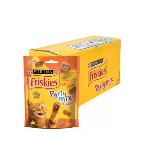 15 Friskies Party Mix Sabor Frango, Figado E Peru 40g Gatos 0