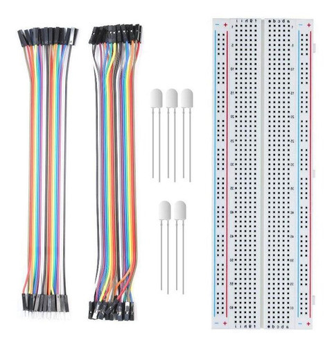 Kit Protoboard De 830 Pontos + Jumper Mxm + Mxf + Led 0