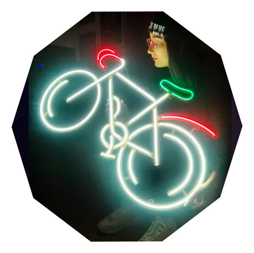 Cartel Bicicleta En Neón Led / Deco  / Figuras / Hogar 0
