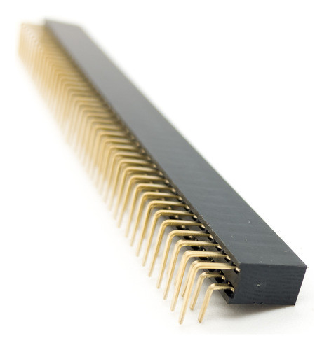 Tira Hembra Pines (2x40) 2.54mm 90º 2 Contactos Pack X1 0