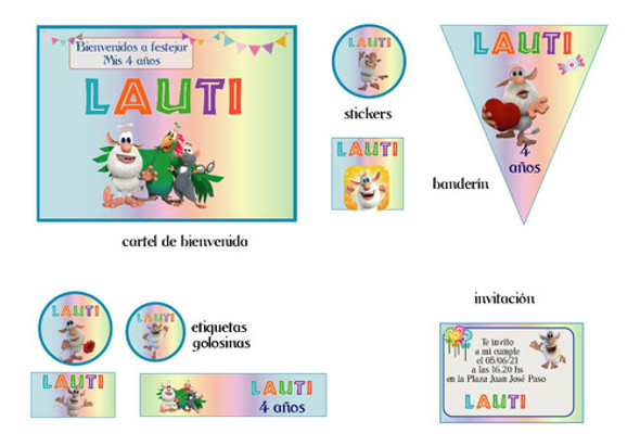 Bobba  Kit Cumple Impreso Y Cortado 0