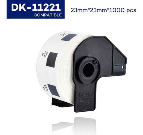 20 Rollos Dk 1221 23x23 Mm 1000 Etiquetas Autoadhesiva Ql Dk 0