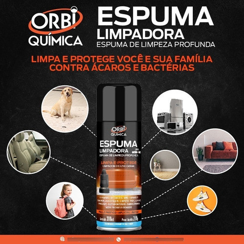Espuma Magica Limpadora De Estofados Uso Geral Orbi 300ml 1