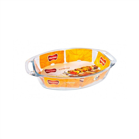 Asadera Vidrio Marinex Oval Con Asas 3200 Ml Fuente 0