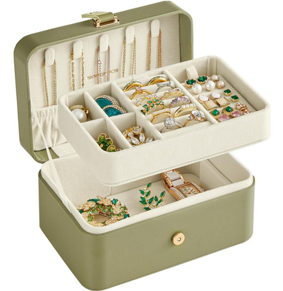 Alhajero, Organizador De Joyas De 2 Estantes - Verde Laurel 0