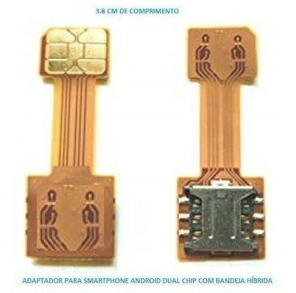 Adaptador Dual Sim Card Cabo Flat Extensor Nano 2 Chip 1