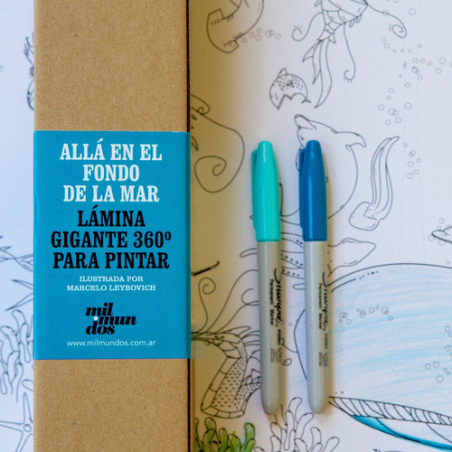 Lamina Para Colorear 360° Gigante Fondo Del Mar - Le Bebot 0