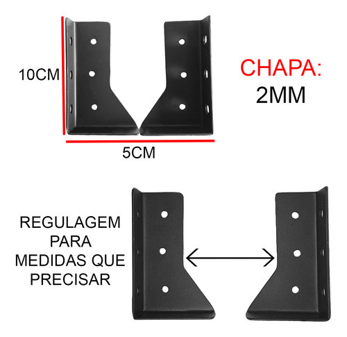Suporte Para Viga De Madeira Ou Metal 5x10 2mm Regulagem 1