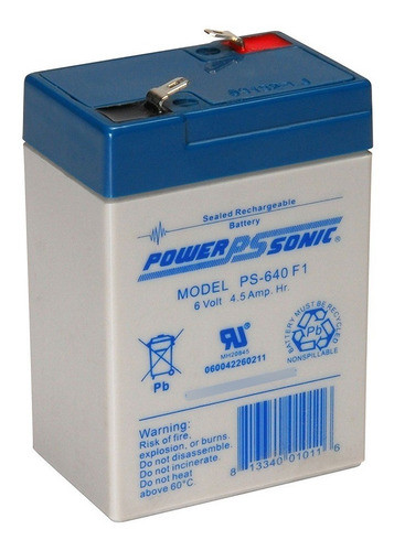 Bateria Gel Recargable 6v 4ah Medicina Juguetes Powersonic 0