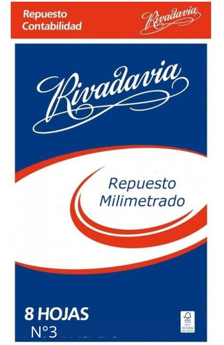 Repuesto De Hojas N3 Milimetrado X8un Rivadavia X5 Pack 1