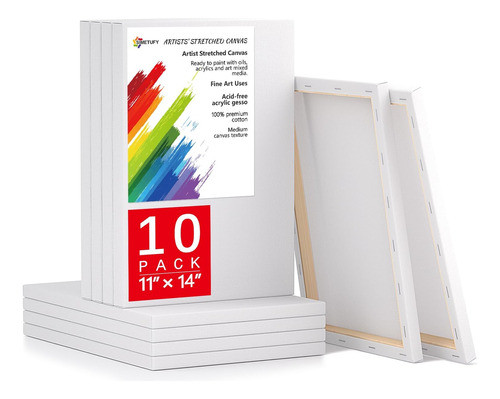 Lienzo De Canvas Estirado De 28x355 Cm, Pack De 10, 100% ALG 0