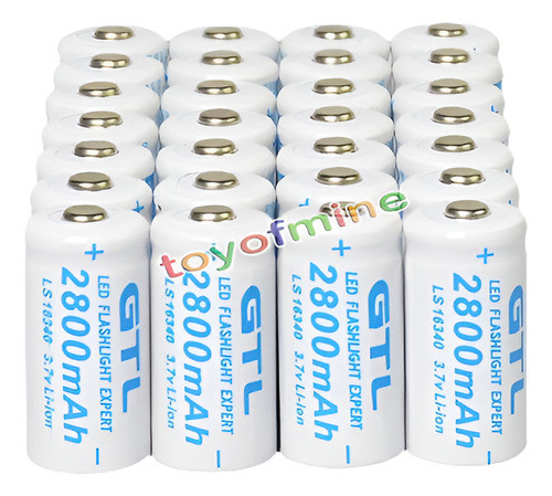 28pcs Cr123a 123a Cr123 16340 3.7v 2800mah Batería Celular P 0