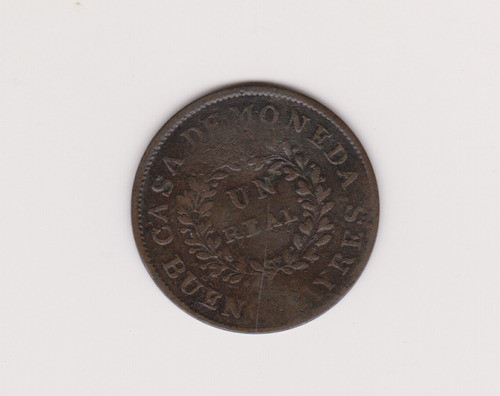 Moneda Argentina Buenos Aires Un Real 1840 J/16.4.1 Regular 1