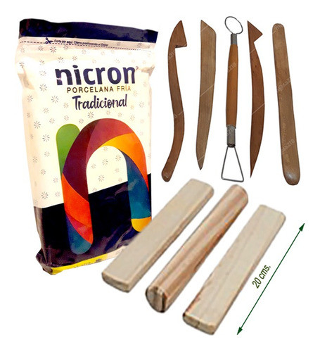 Porcelana Fría 500g. 5 Herramientas, Regletas Y Palote. 0