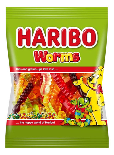 Gomitas Haribo Worms Sabor A Frutas 160gr. Origen Austria X3 1