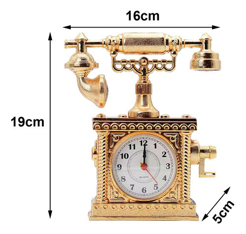 Retro Telefone Mesa Relógio Modelo Ornamento Pp Estilo A 1
