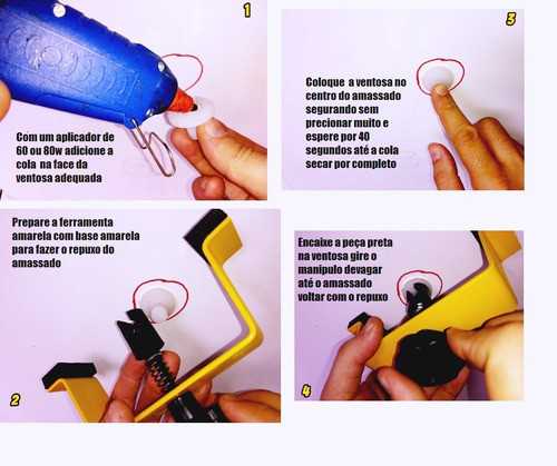 Kit Reparador E Desamassador Lataria De Carro + 5 Ventosas 1