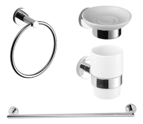 Accesorios Piazza Guilty Vaso + Jabonera + Toallero + Barral 0