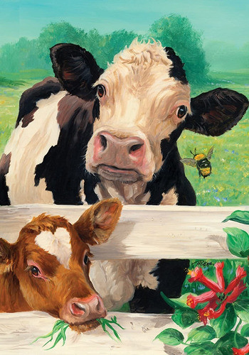 Kit Pintura Con Diamantes 5d Vacas Flores Granja 30x40cm ... 0