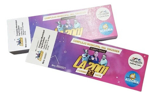 100 Entradas Invitacion 15x5 + Troquel + Numeracion + Diseño 0