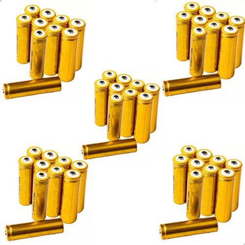 Kit 50 18650 Bat Li-ion 9800mah 3,7/4.2v Lanterna Farol Led 0