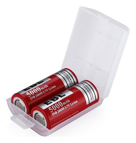 2 Pilas Ebl 26650 Recargables Sin Teton 3,7v 5000mah Bateria 1
