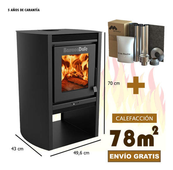 Calefactor Metávila Eco Doble Combustión 690gf + Kit Techo 1