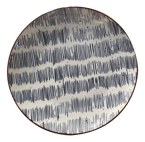 Set X6 Plato Llano 27cm Rayado Azul 0