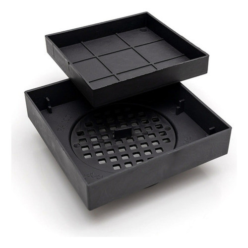Ralo Para Piso De Porcelanato Quadro 13x13 Banheiro Preto 1